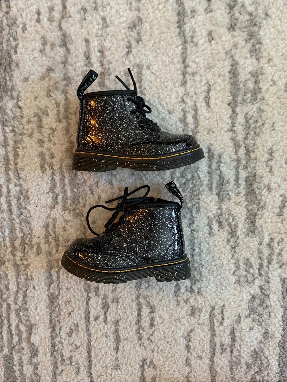 Dr. Martens 1460 Glitter Patent Leather Boots Toddler Size 6